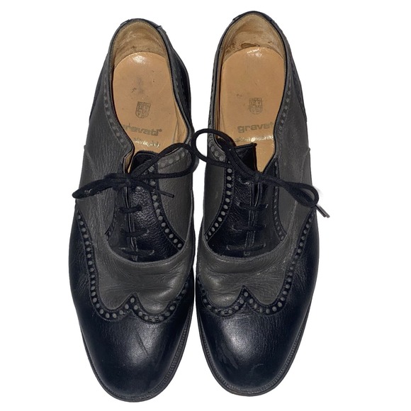 Gravati Wingtip‎ Oxford Blue Gray Shoes Women Size 8 M Italy University - Picture 1 of 13